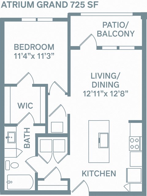a floor plan of a house with a kitchen and a living room at The Quarry, Fort Collins